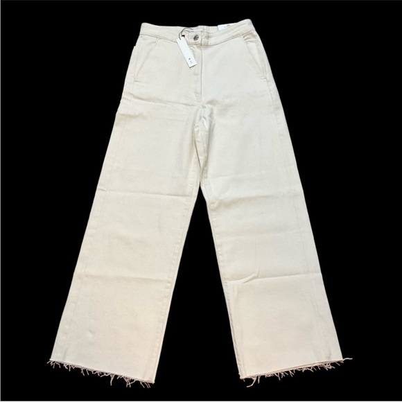 NWT Zara The Alma Wide Leg Denim in Ecru - Picture 9 of 15